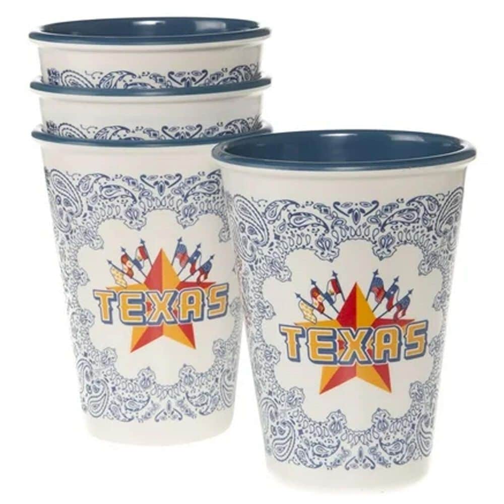 One Hundred 80 Degrees 4-Piece 12 Oz Texas Melamine Cup Set, , large
