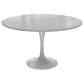 Leisuremod Verve 48" Round Dining Table with Sintered Stone Top in White - Table Only, , large