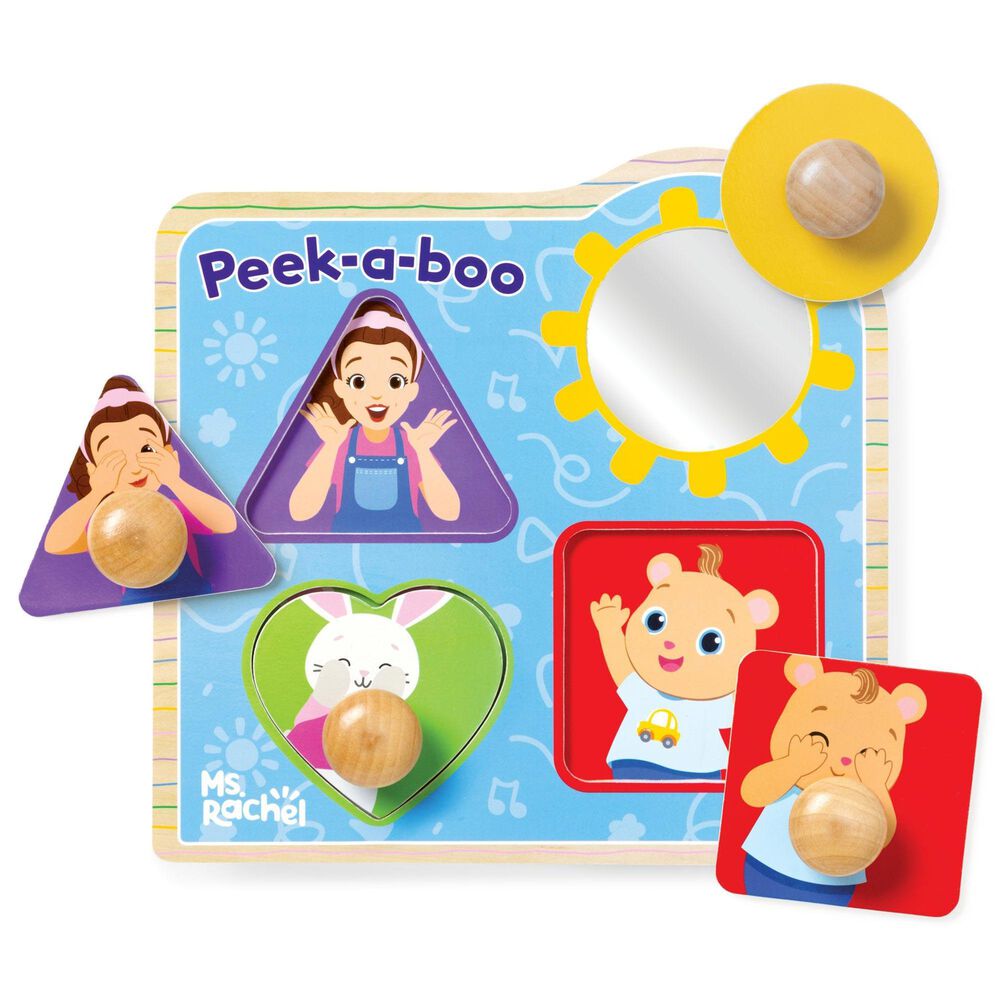 Melissa &amp; Doug 5-Piece Ms. Rachel Jumbo Knob Puzzles in Red, , large