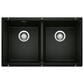 Blanco Precis Equal Double Bowl Kitchen Sink in Coal Black, , large