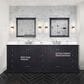 Lexora Home Dukes 84" Double Bathroom Vanity in Espresso with 2 cm White Quartz Top and Rectangular Sinks, , large