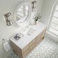 James Martin Vanities Breckenridge 60" Single Bathroom Vanity in Whitewashed Oak with 3 cm Arctic Fall Solid Surface Top and Rectangular Sink, , large