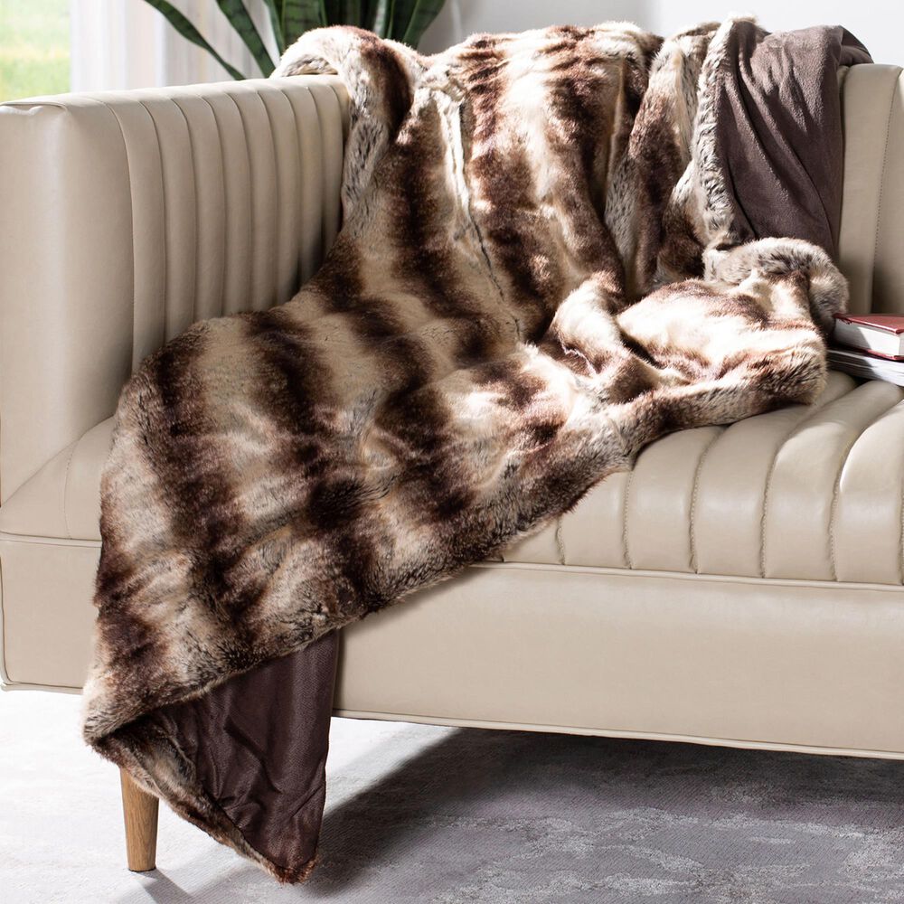 Safavieh Coco Striped 50" x 60" Throw in Milk and Chocolate, , large