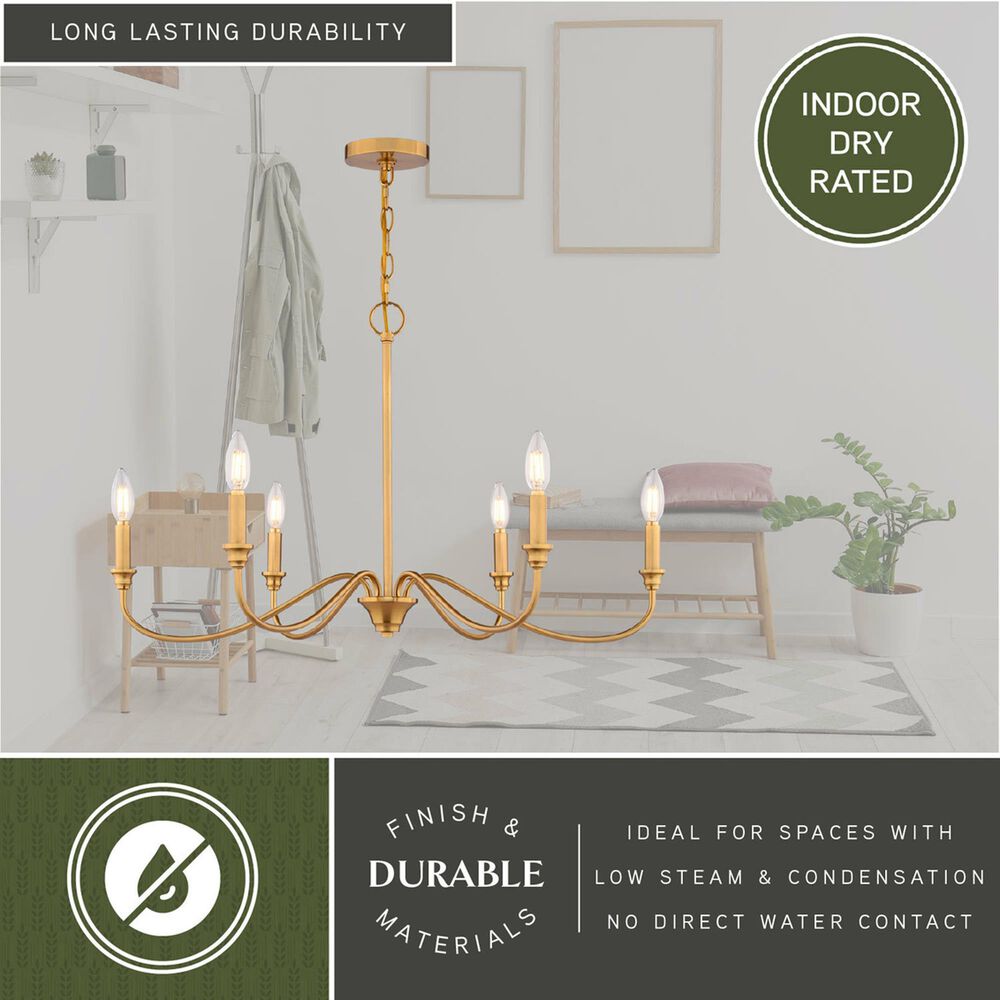 Vaxcel Lighting Annabelle 6-Light Chandelier in Muted Brass, , large