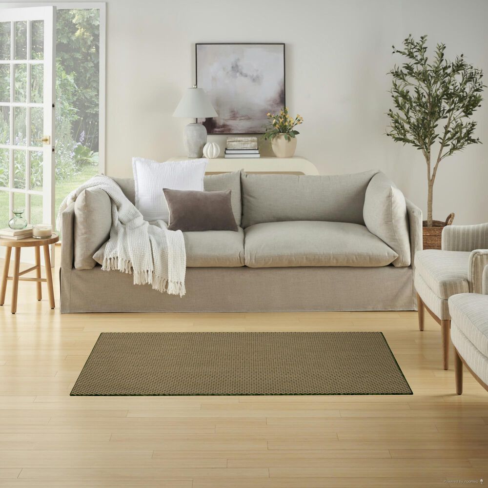 Nourison Courtyard Green 3&#39; x 5&#39; Indoor/Outdoor Area Rug, , large