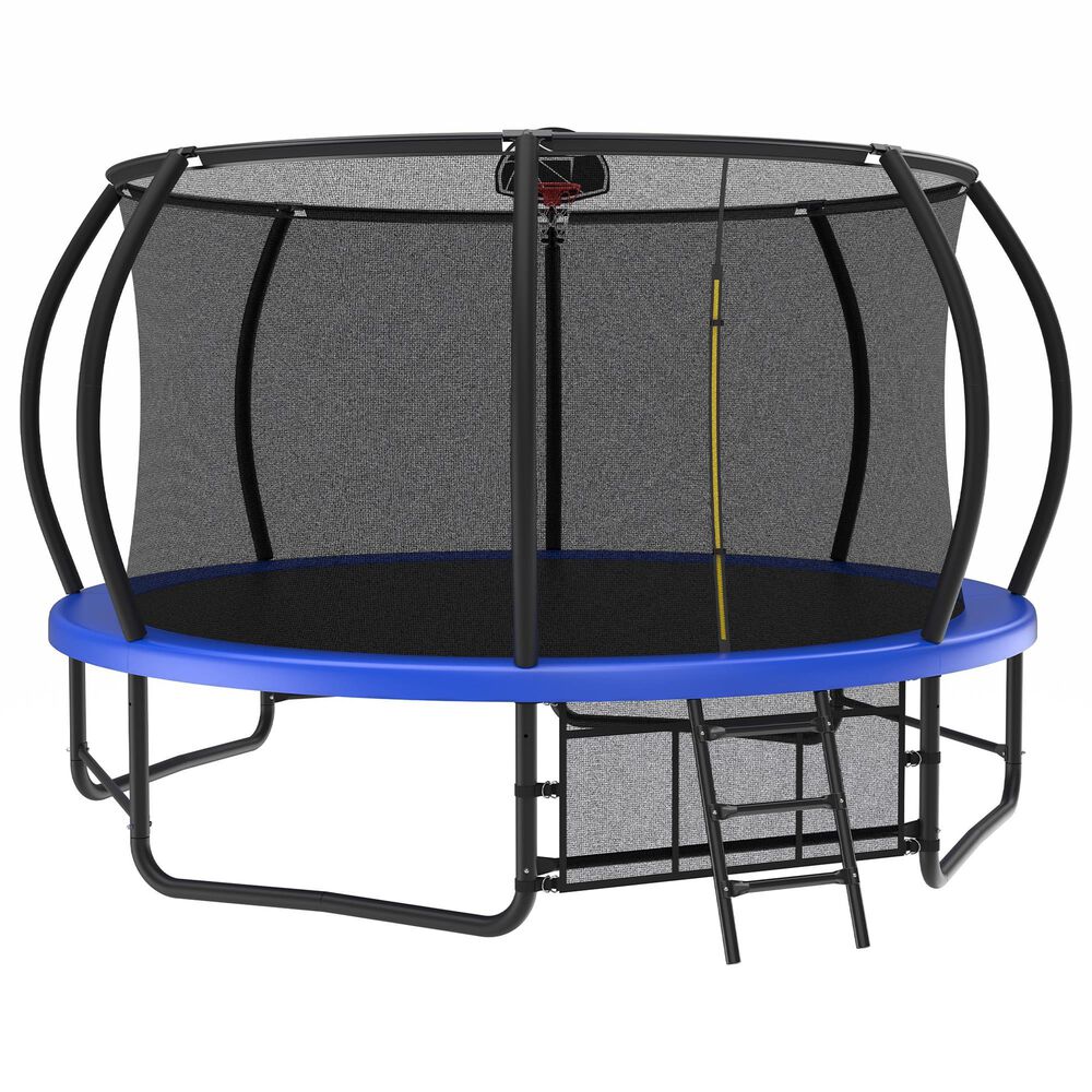 HOMLUX 14" Outdoor Trampoline in Blue, , large