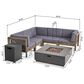 Noble House Culatra 7-Piece Patio Fire Pit Set in Gray, , large