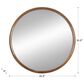 A&B Home Round Wall Mirror in Brown, , large
