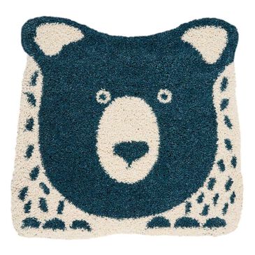 Nourison Hudson DWS01 4" x 4" Blue and White Kids Rug, , large