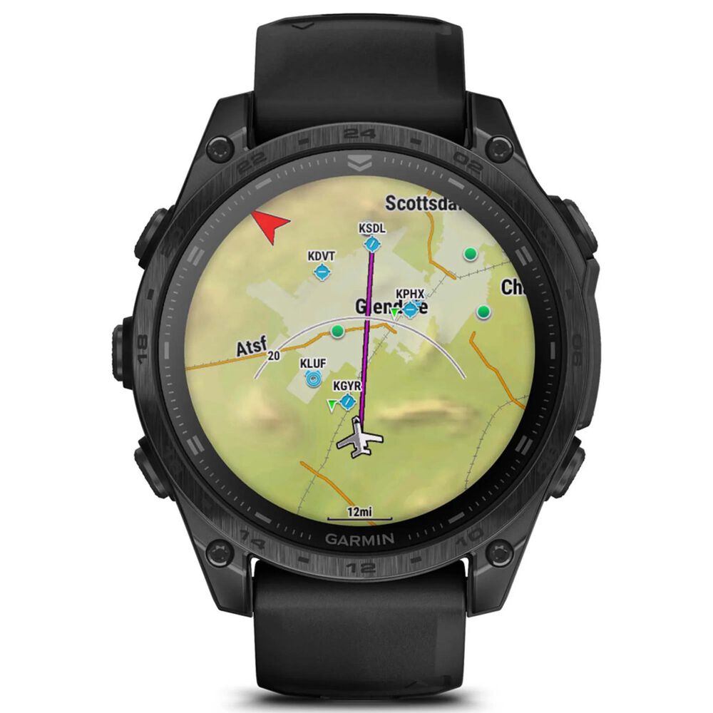Garmin Tactix 8 AMOLED Smartwatch 47 mm Black Case with Black and Pebble Gray Band, , large