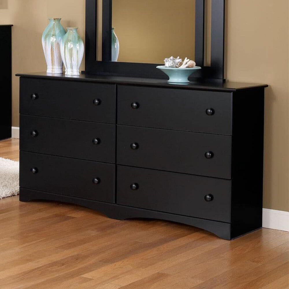 Lemoore 5000 Series 59" 6 Drawer Dresser in Solid Black, , large