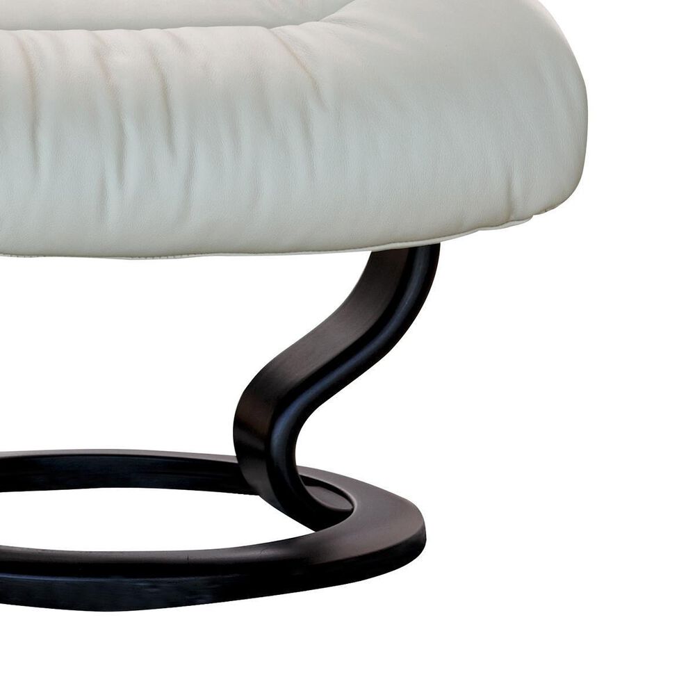 Stressless Small Chair and Ottoman with Black Classic Base in Paloma Light Grey, , large