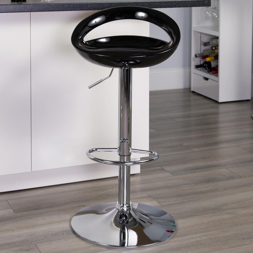 Flash Furniture Adjustable Barstool in Black, , large
