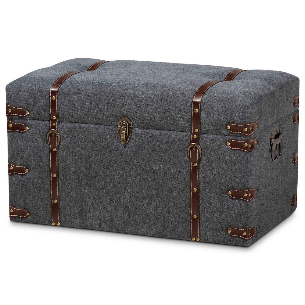 Baxton Studio Palma Storage Trunk Ottoman in Grey, , large