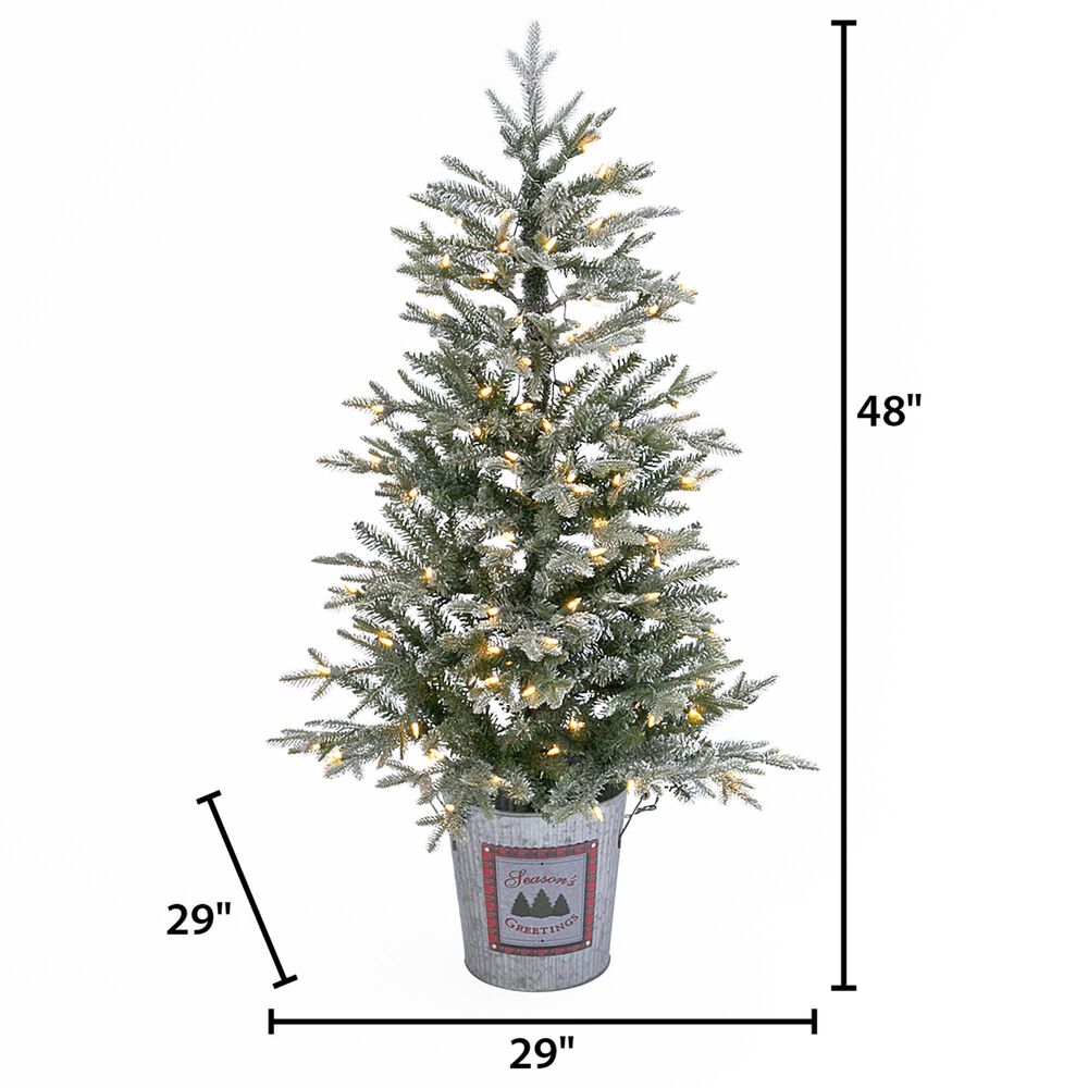 The Gerson Company 4&#39; Electric Lightly Flocked Half Holiday Tree in Green, , large