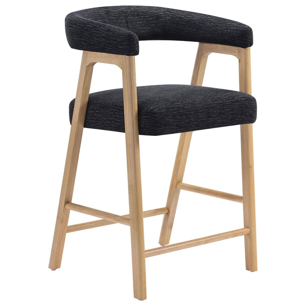 OSP Home Solid Wood Counter Stool with Black Upholstery, , large