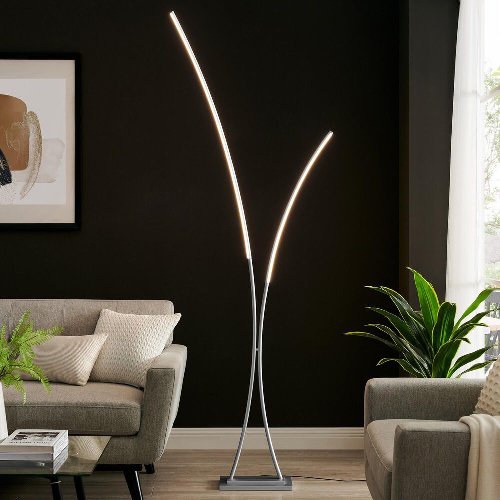 Lite Source Monita 2-Lite LED Floor Lamp in Silver, , large