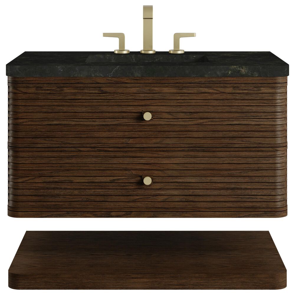 James Martin Allamari 36" Single Bathroom Vanity in Sable with 3 cm Phantome Eclos Top and Rectangular Sink, , large
