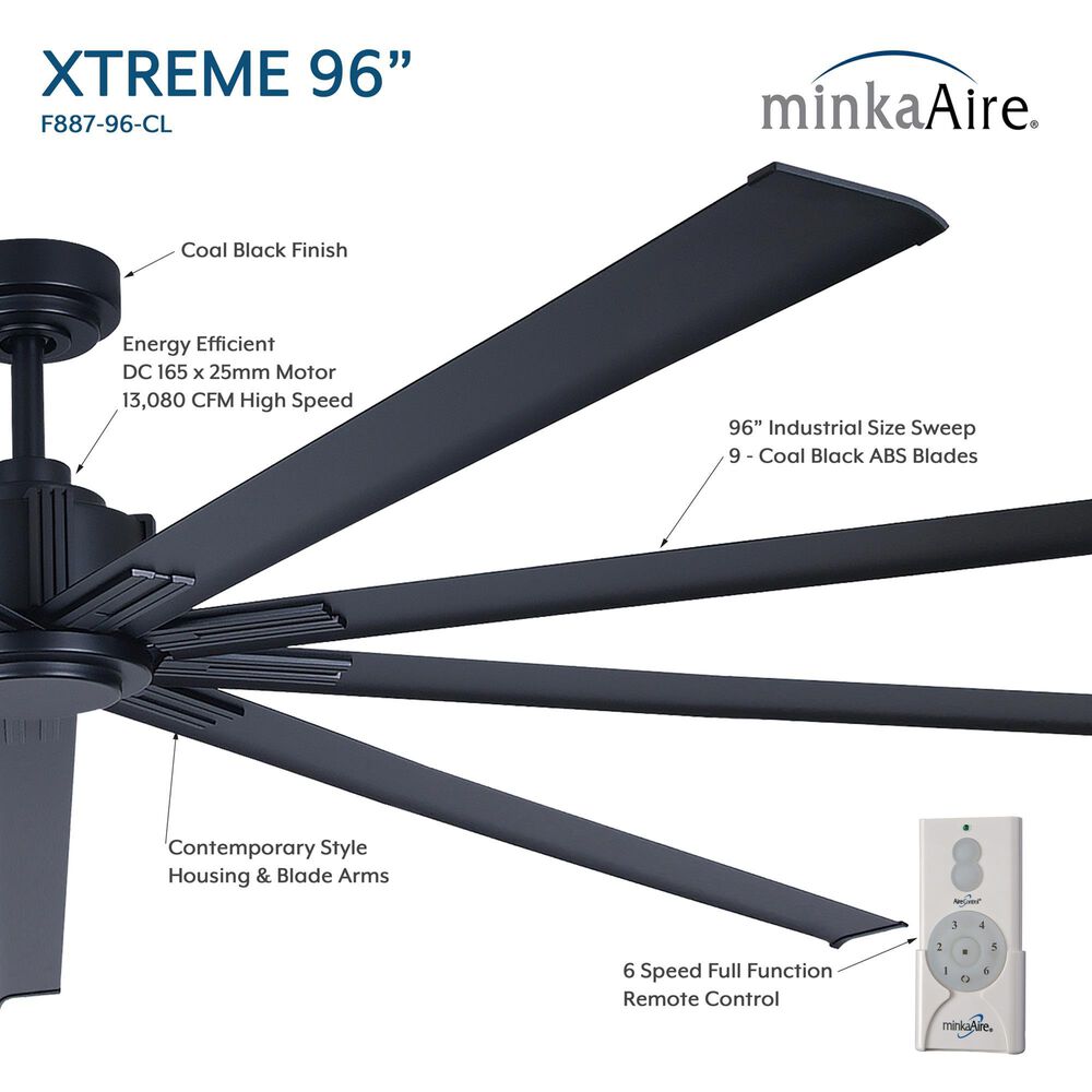 Minka-Aire Xtreme 96" Ceiling Fan in Coal, , large