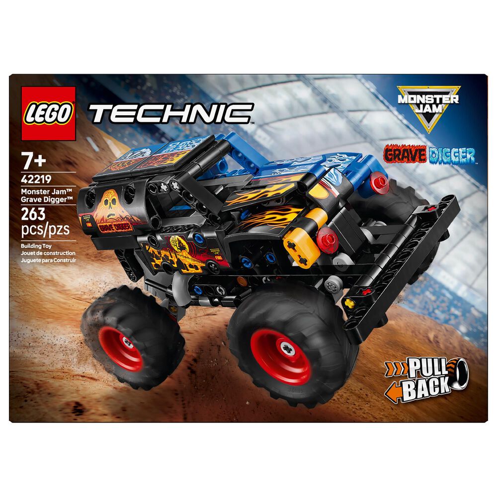 LEGO Technic Monster Jam Grave Digger Fire and Ice Pull-Back Building Set, , large
