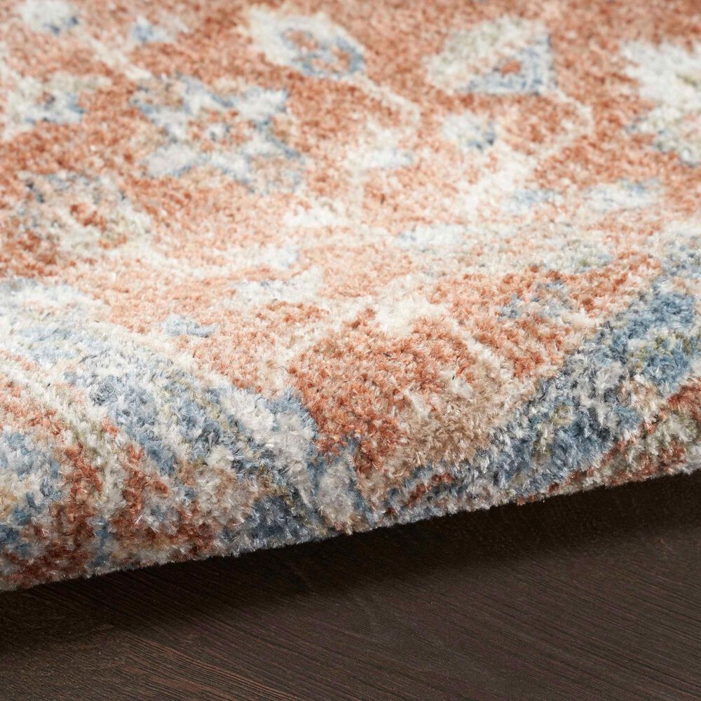 Nourison Astra Machine Washable ASW11 2&#39;2&quot; x 10&#39; Denim and Multicolor Runner, , large