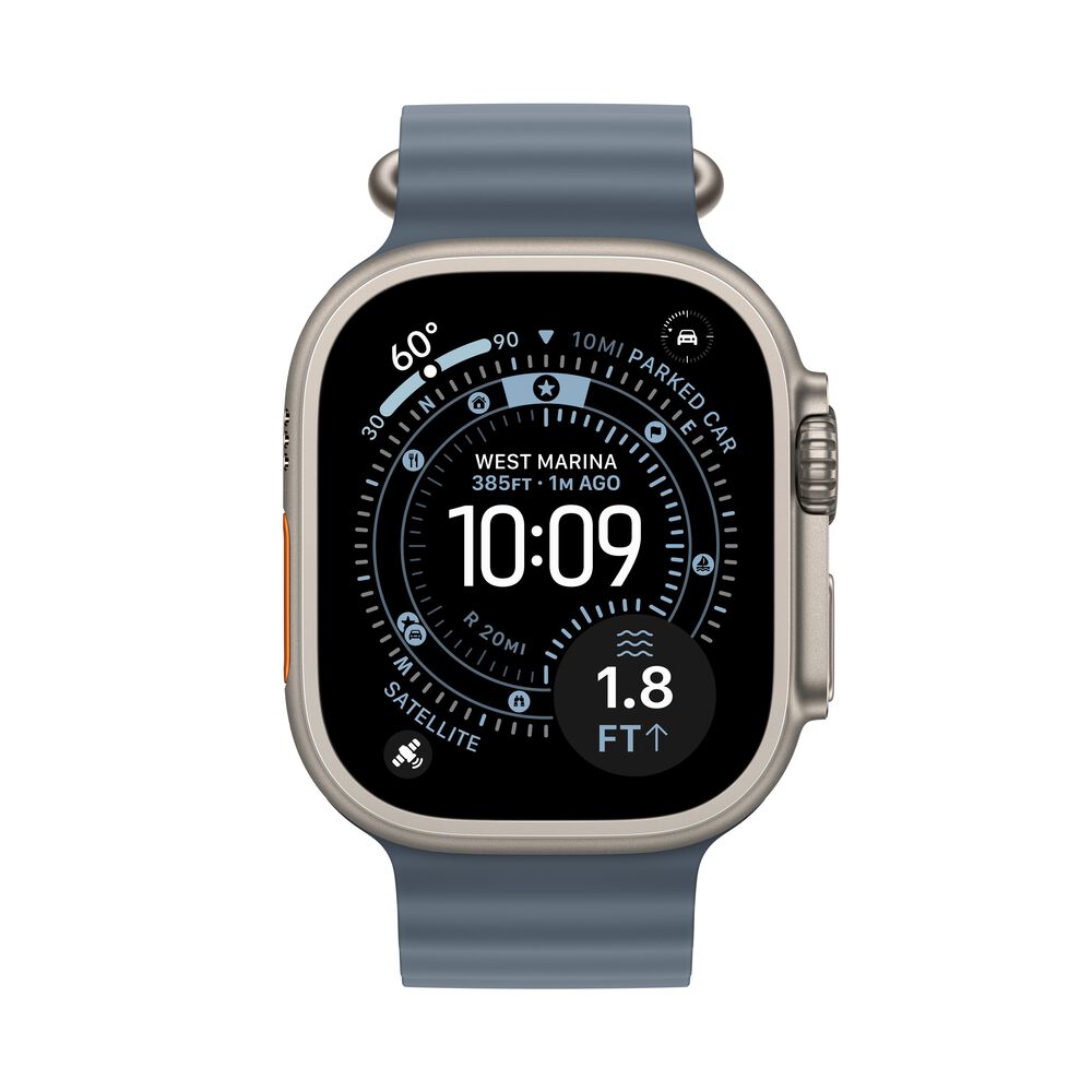 Apple Watch Ultra 3 &#40;GPS+Cellular&#41; 49mm Natural Titanium Case with Anchor Blue Ocean Band - Natural - &#40;2025&#41;&#40;Pre-Order&#41;, , large