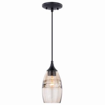 Vaxcel Milano 1-Light Mini Pendant with Amber Fog Shade in Oil Rubbed Bronze, , large
