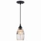 Vaxcel Milano 1-Light Mini Pendant with Amber Fog Shade in Oil Rubbed Bronze, , large