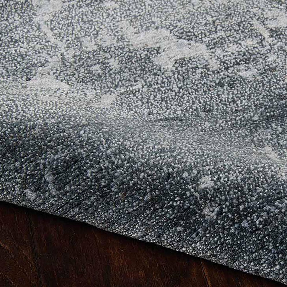 Nourison Silk Shadows 2&#39;3&quot; x 8&#39; Blue and Stone Runner, , large