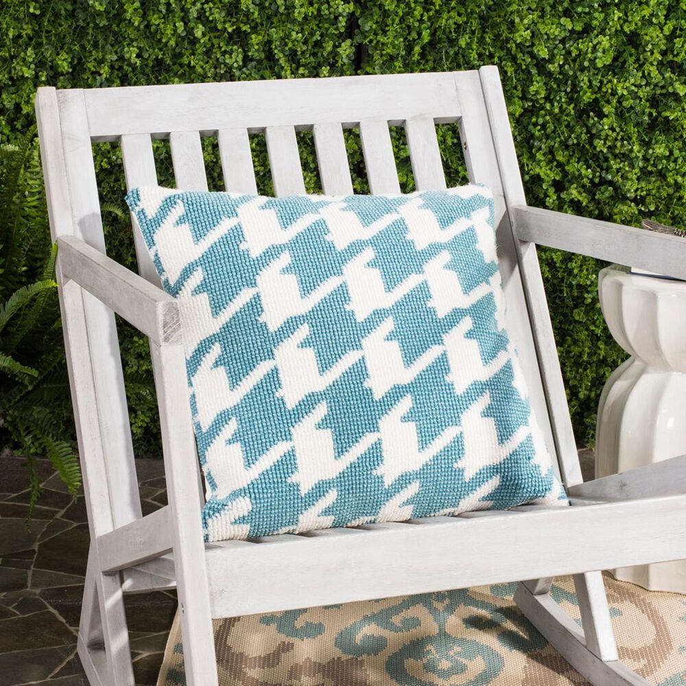 Safavieh Hanne Houndstooth Pillow in Celadon/Ivory, , large
