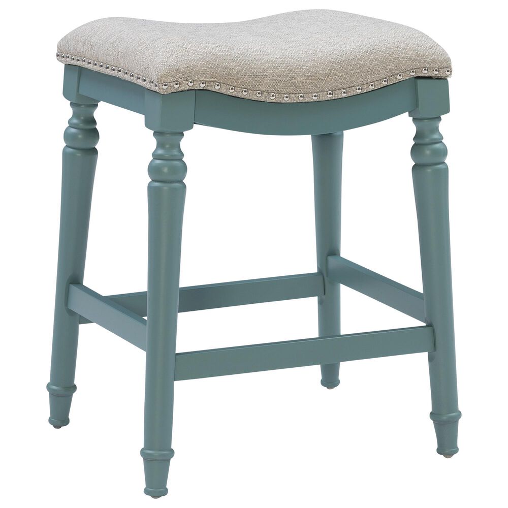 Linon Home Decor Hayes Counter Stool in Teal Blue, , large