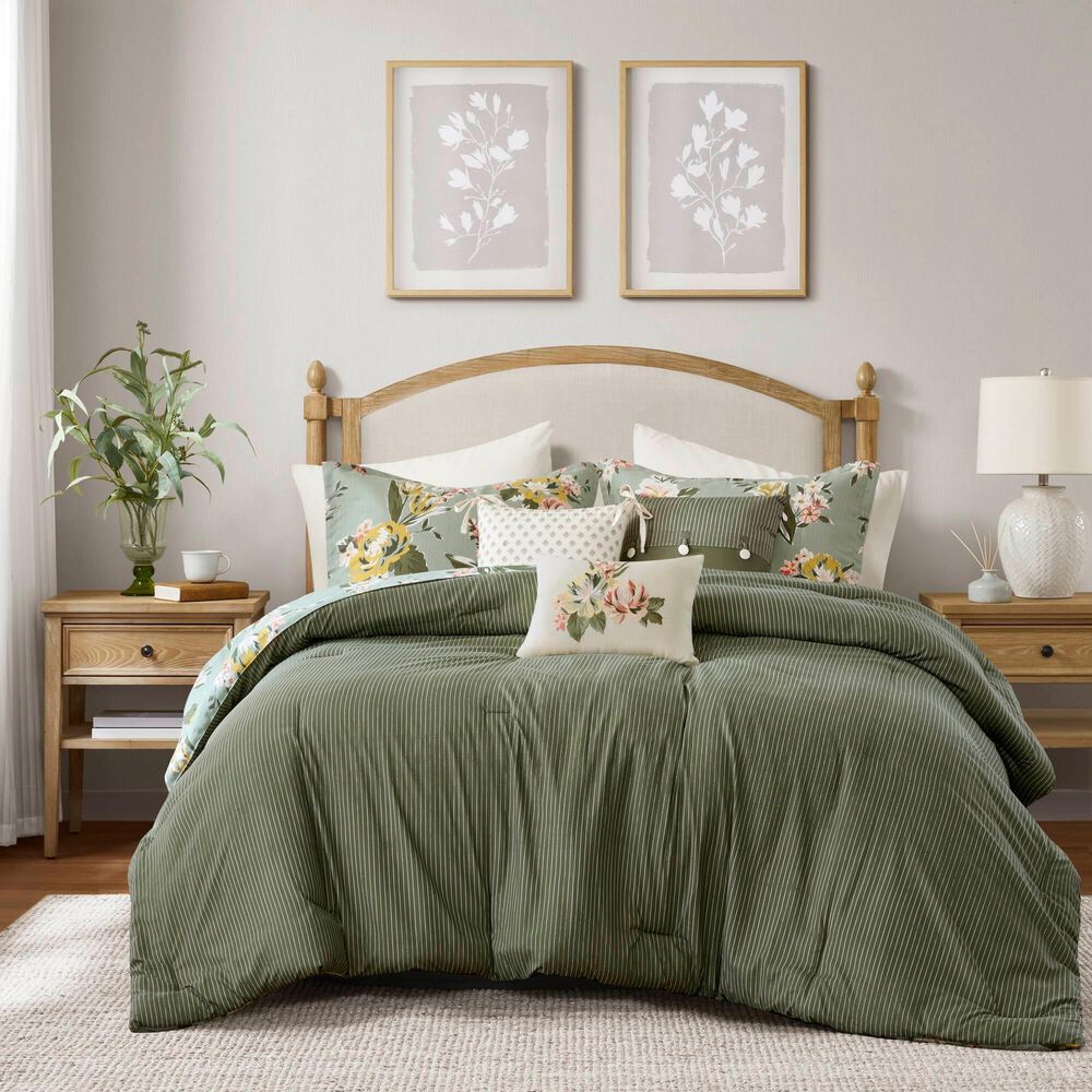 Hampton Park Salara 7-Piece King Comforter Set in Green, , large