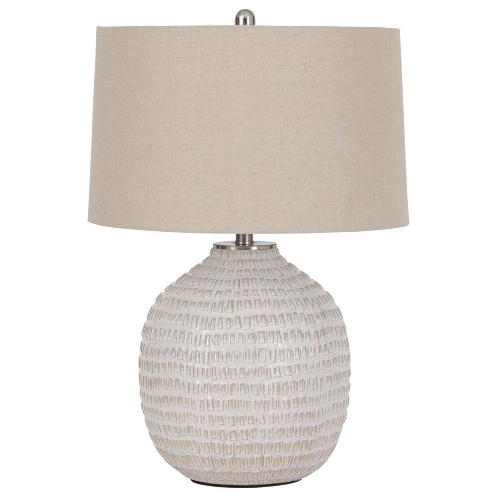 Ashley Jamon Table Lamp in White Glaze, , large