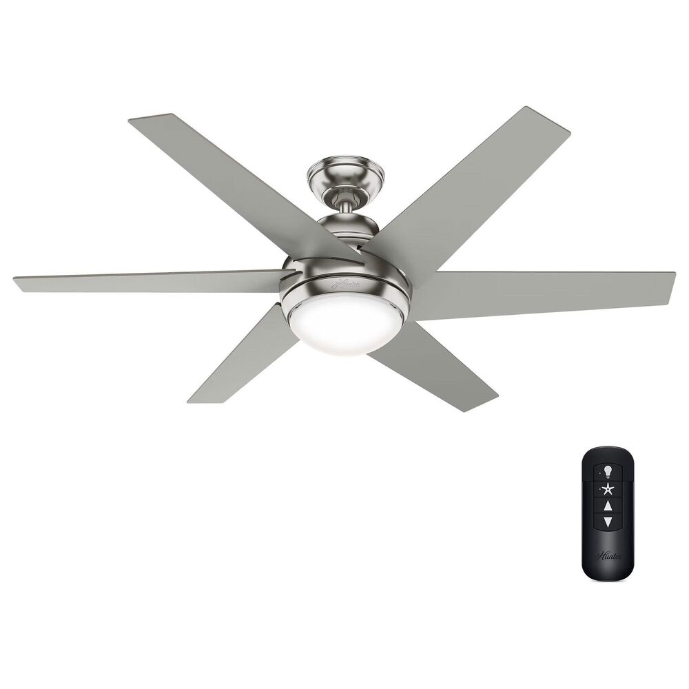 Hunter Sotto 52&quot; Ceiling Fan with LED Lights in Brushed Nickel, , large