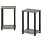 HOMLUX 2-Tier Small End Table in French Oak Grey and Black (Set of 2), , large