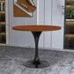 Leisuremod LeisureMod Verve Collection 36 Round Dining Table, Black Base with Cognac Brown MDF Top, , large