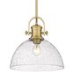 Golden Lighting Hines Large Pendant Light with Seeded Glass in Brushed Champagne Bronze, , large