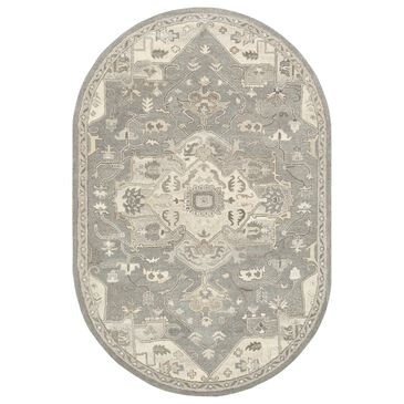 Surya Caesar 6" x 9" Oval Charcoal, Taupe, Tan, Black, Light Beige and Brown Area Rug, , large