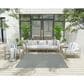 Nourison Courtyard Ivory and Aqua 6" Square Indoor/Outdoor Area Rug, , large