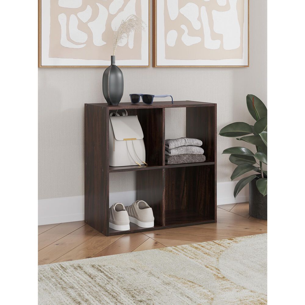 Ashley Glosmount 4-Cube Organizer in Cherry and Light Brown, , large