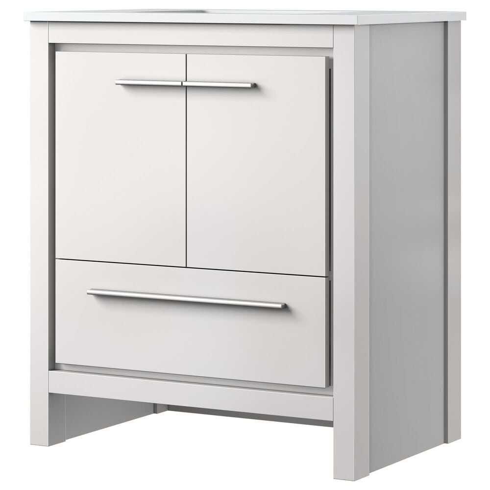 Lexora Home Lafarre 30" Single Bathroom Vanity in White with 2 cm White Quartz Top and Rectangular Sink, , large