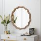 Hearth and Haven 23.62" Round Wall Mirror with Wavy Wood Framed in Antique Natural, , large