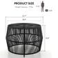 Furniture of America Meja Round Patio Coffee Table in Black, , large
