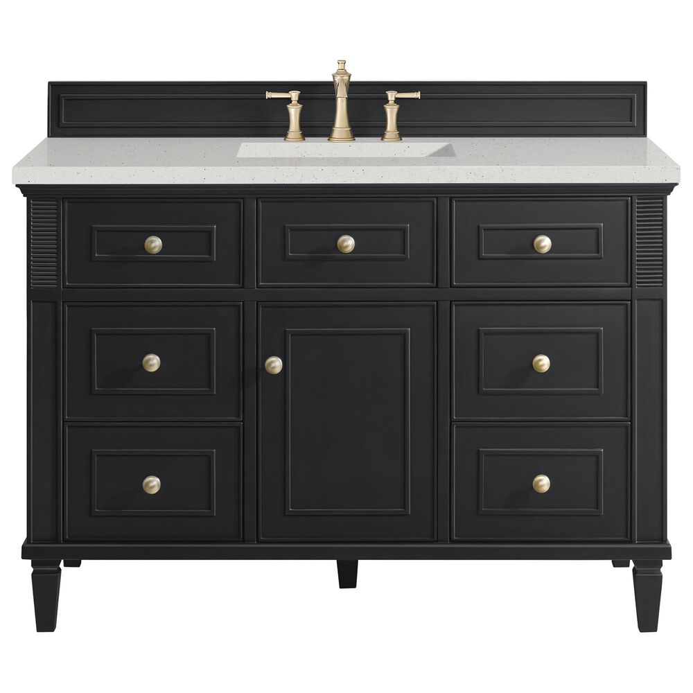 James Martin Vanities Lorelai 48&quot; Single Vanity in Black Onyx with 3 cm Lime Delight Quartz Top, , large