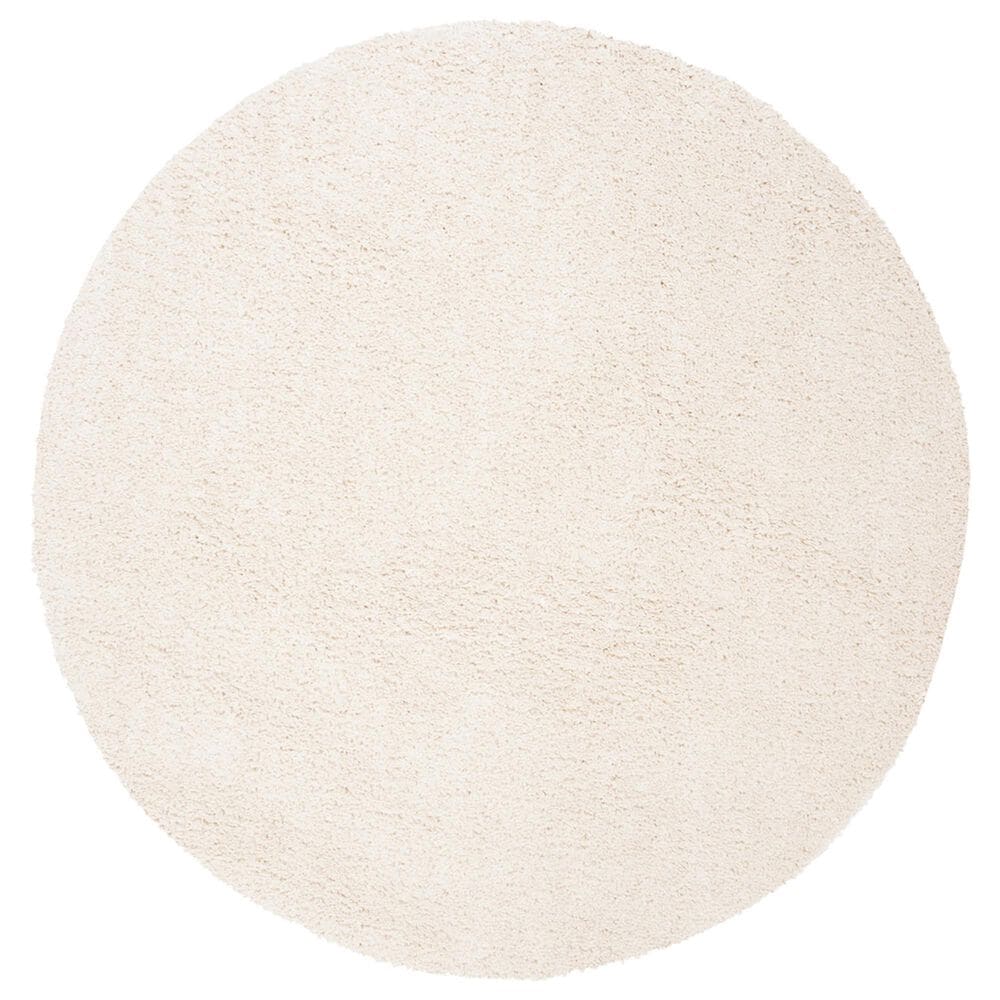 Safavieh August Shag AUG900C 6"7" Round Ivory Area Rug, , large