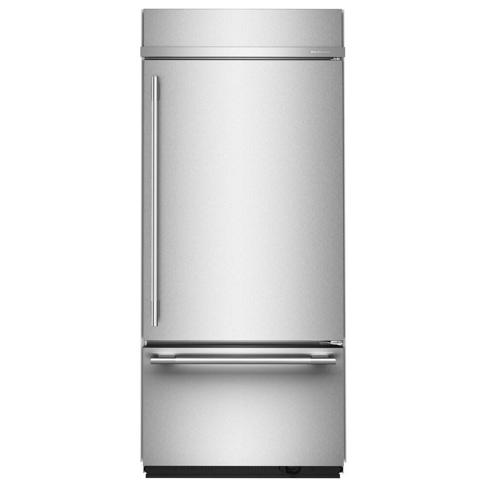 KitchenAid 20.9 Cu. Ft. Built-In Bottom Mount Refrigerator with Left Hinge in PrintShield Stainless Steel, , large
