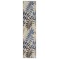 Nourison Aloha Floral 2"3" x 8" Grey and Blue Indoor/Outdoor Runner, , large