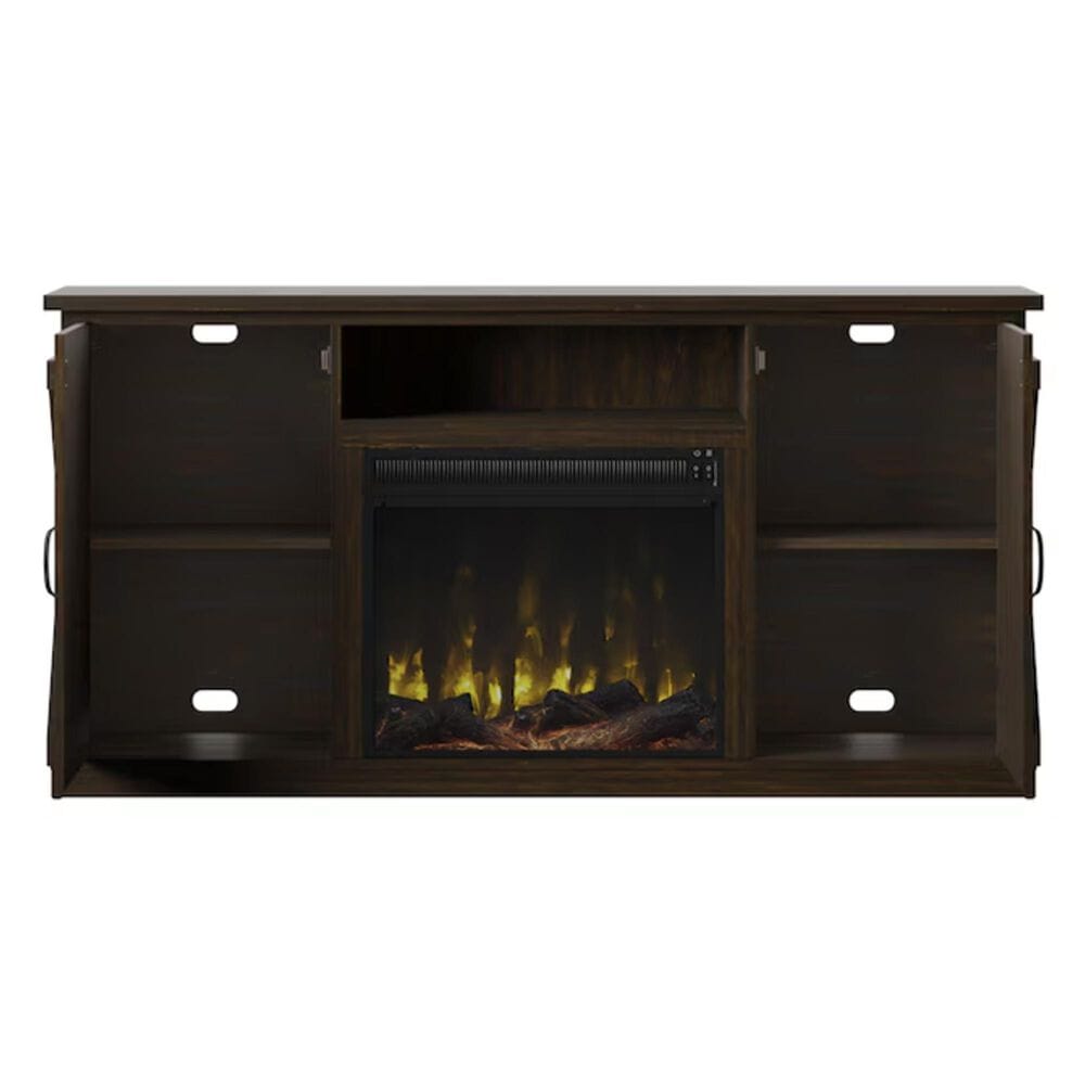 Classic Flame Twin Star 64&quot; Barndoor Fireplace in Saw Cut Espresso, , large