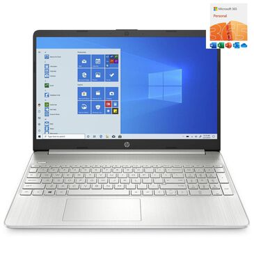 HP 15.6" Notebook Intel Core I5-1135g7 4.2GHz 8GB RAM 256GB SSD Laptop in Silver + Microsoft 365 Personal | 12-Month Subscription, 1 person, , large