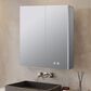 Lexora Home Corsica 30" x 36" LED Mirror Medicine Cabinet with Defogger in Aluminium, , large